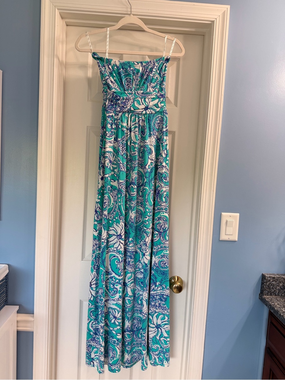 NWT Lilly Pulitzer Holbrook Strapless Maxi Dress in
"Montauk Seafoam Green" - Picture 12 of 13